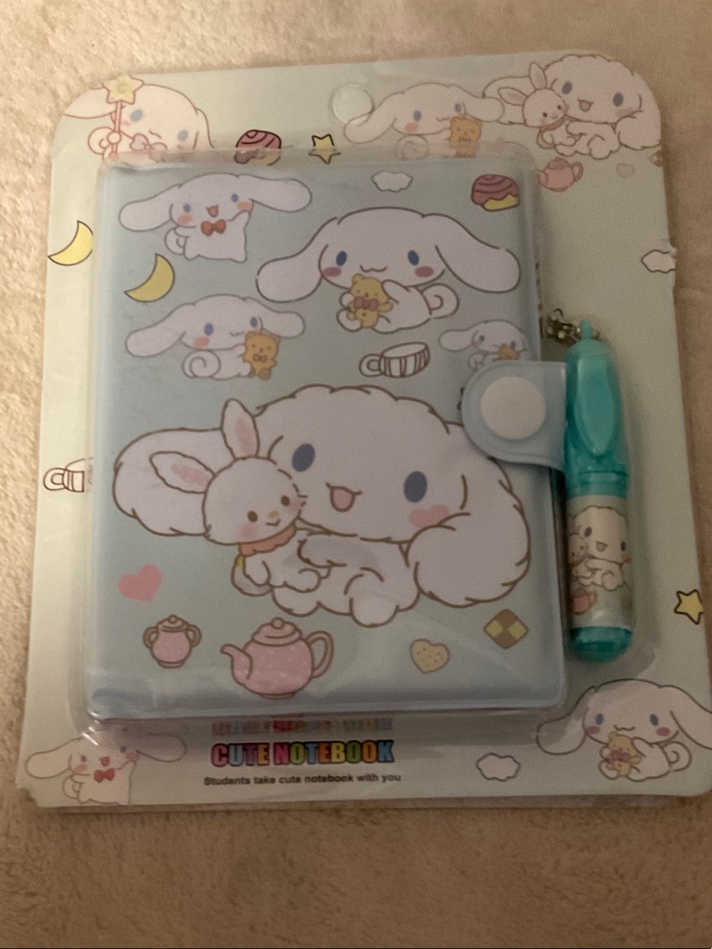 Sanrio Cinnamoroll Light Blue Kids Notebook with Pen
